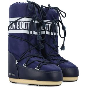 Moon Boot, Schoenen, Dames, Blauw, 39 EU, Nylon, Blauwe Gesloten Icon High Nylonlaarzen