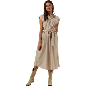 Knit-ted, Kleedjes, Dames, Beige, M, Geruite Midi Jurk Zandkleur