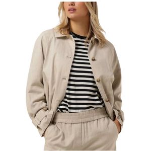 Modström, Jassen, Dames, Beige, XL, Beige Kort Jack Trendy Winterstijl