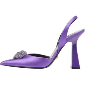 Versace Pre-owned, Pre-owned Satin heels Paars, Dames, Maat:39 EU