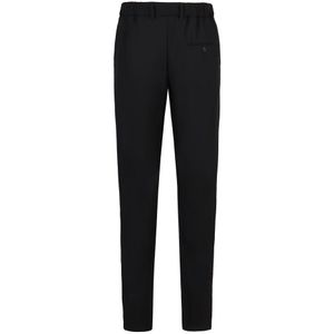 Giorgio Armani, Broeken, Heren, Zwart, L, Leer, Getailleerde Techno Fabric Broek