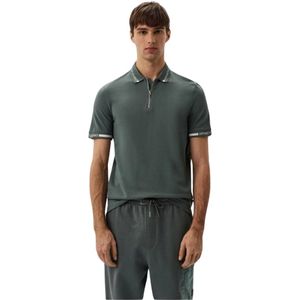 Armani Exchange, Tops, Heren, Groen, M, Katoen, Groene Zip Polo Shirt