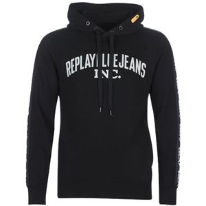 Replay, Sweatshirts & Hoodies, Heren, Zwart, S, Zwarte band heren sweatshirt