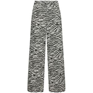 Co'Couture, Broeken, Dames, Zwart, L, Zioncc Zebra Wijde Broek