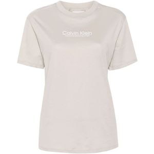 Calvin Klein, Tops, Dames, Grijs, XS, Grijze T-shirts en Polos