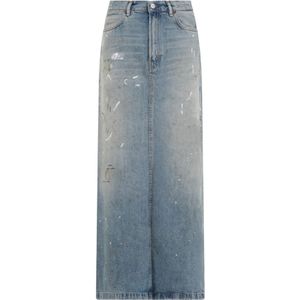 Acne Studios, Lichtblauwe Denim Rok Blauw, Dames, Maat:S