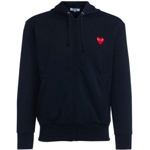 Comme des Garçons Play, Sweatshirts & Hoodies, Heren, Zwart, L, Polyester, Long Truien