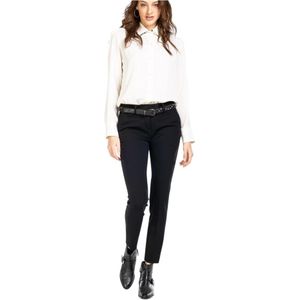 Mason's, Slimme Vrouw Technische Jersey Chino Broek Zwart, Dames, Maat:L