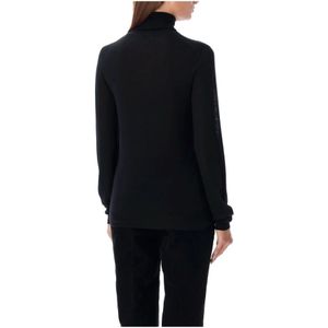 Saint Laurent, Truien, Dames, Zwart, M, Wol, Zwart Gebreid Aw 24 Coltrui