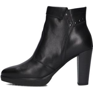 Nerogiardini, Schoenen, Dames, Zwart, 37 EU, Zwarte Leren Laarzen met Metalen Studs