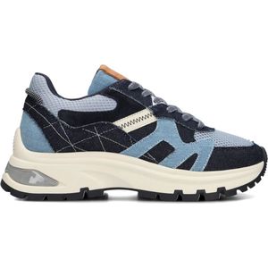 Via Vai, Schoenen, Dames, Veelkleurig, 36 EU, Denim, Blauwe Denim Mesh Lage Sneakers