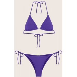 F**k, Badkleding, Dames, Paars, M, Driehoek Bikini Set Braziliaanse Stijl