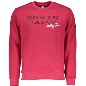North Sails, Sweatshirts & Hoodies, Heren, Rood, 2Xl, Katoen, Rode Katoenen Trui met Logo Print