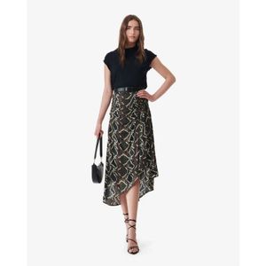 Iro, Rokken, Dames, Bruin, L, Python Print Zijden Midi Rok