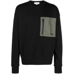 Alexander McQueen, Sweatshirts & Hoodies, Heren, Zwart, XL, Katoen, Sweatshirts