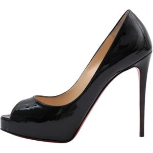 Christian Louboutin Pre-owned, Pre-owned, Dames, Zwart, 37 EU, Leer, Tweedehands leren hakken