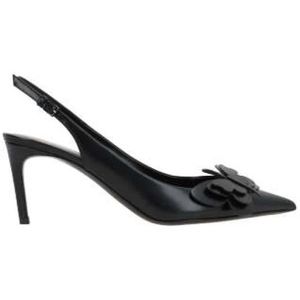 Valentino Garavani, Zwarte Leren Slingback met Vlinderdetail Zwart, Dames, Maat:37 EU