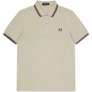 Fred Perry, Tops, Heren, Grijs, L, Katoen, Warm Grey/Brick Polo Shirt