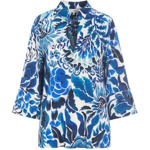 Dea Kudibal, Blouses & Shirts, Dames, Blauw, S, Bloemenprint Tuniek Blouse