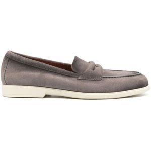 Santoni, Schoenen, Heren, Grijs, 44 1/2 EU, Suède, Grijze Suède Instappers