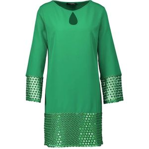 Ana Alcazar, Groene Paillet Midi Jurk Groen, Dames, Maat:M