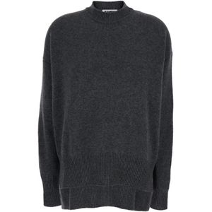 Jil Sander, Truien, Dames, Grijs, S, Kasjmier, Grijze Cashmere Crew Neck Sweater