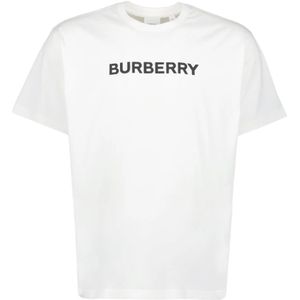 Burberry, Tops, Heren, Wit, M, Katoen, Heren Logo T-shirt