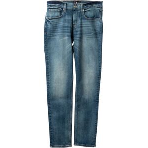 7 For All Mankind, Jeans, Heren, Blauw, XL, Slimmy Tapered Fit Jeans voor heren