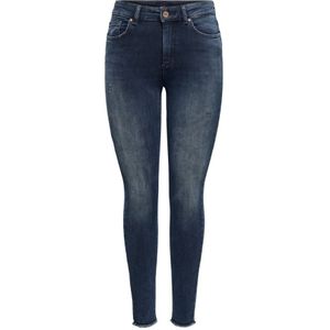 Only, Blush Life Mid Ank Raw Jeans Blauw, Dames, Maat:S L32