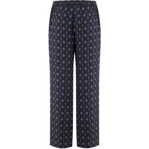 Aspesi, Broeken, Dames, Blauw, M, Pyjama Print Leren Broek