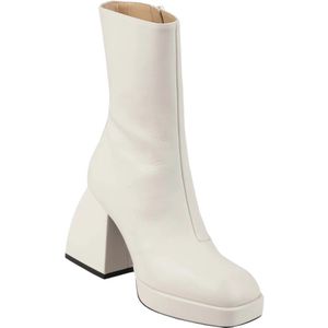 Nodaleto, Schoenen, Dames, Wit, 39 EU, Leer, Korte Haklaars