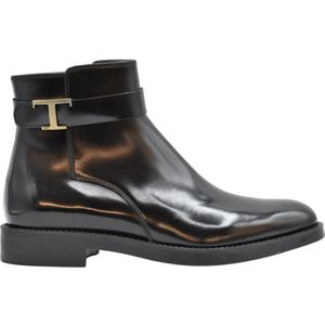 Tod's, Schoenen, Dames, Zwart, 36 EU, Platte Veterschoenen