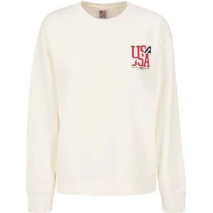 Autry, Sweatshirts & Hoodies, Heren, Wit, M, Katoen, Katoenen Crew-neck Sweatshirt met Iische Print