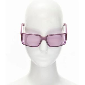 Gucci Vintage, Pre-owned, Dames, Roze, ONE Size, Tweed, Pre-owned Plastic sunglasses