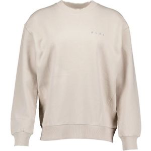 Olaf Hussein, Sweatshirts & Hoodies, Dames, Beige, L, Wmn face chainstitch crewneck sweaters beige