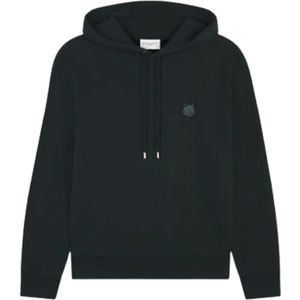 Maison Kitsuné, Sweatshirts & Hoodies, Heren, Zwart, M, Oversized hoodie met opvallend vossenkop-patch
