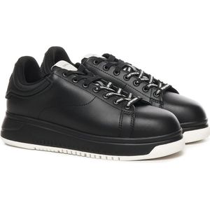 Emporio Armani, Schoenen, Heren, Zwart, 43 EU, Zwarte Sneakers met Logodetails