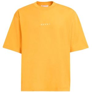 Marni, Tops, Heren, Oranje, XS, Katoen, Stijlvolle Oversized Tshirt
