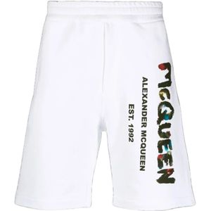 Alexander McQueen, Korte broeken, Heren, Wit, L, Witte casual shorts voor heren