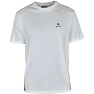 Amiri, Wit Katoenen Logo T-Shirt Wit, Heren, Maat:M