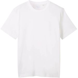 Tom Tailor, Tops, Heren, Wit, L, Witte Pique T-shirt