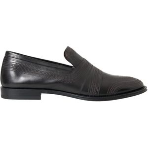 Dolce & Gabbana, Schoenen, Heren, Zwart, 41 EU, Leer, Zwarte Leren Loafer Jurkschoenen