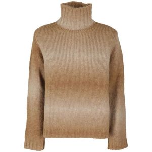 Woolrich, Truien, Dames, Bruin, L, Alpaca Turtleneck Sweater