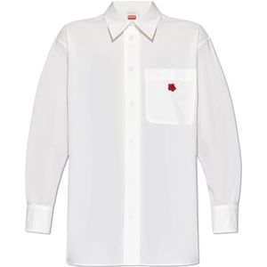 Kenzo, Blouses & Shirts, Dames, Wit, M, Overhemd met een zak