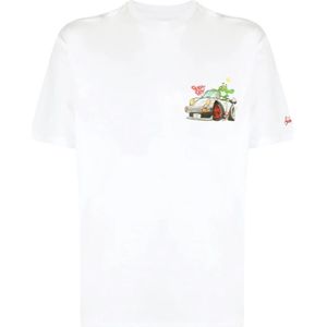 MC2 Saint Barth, Tops, Heren, Wit, XL, Gestreept T-shirt voor Mannen