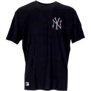 New Era, Tops, Heren, Zwart, S, Katoen, MLB Achterlichaam Print Oversize Tee