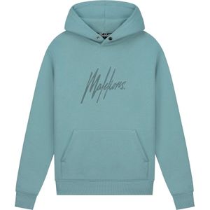 Malelions, Sweatshirts & Hoodies, Heren, Blauw, L, Gestreepte Signature Hoodies