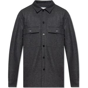 Jil Sander, Overhemden, Heren, Grijs, S, Wol, Wollen shirt