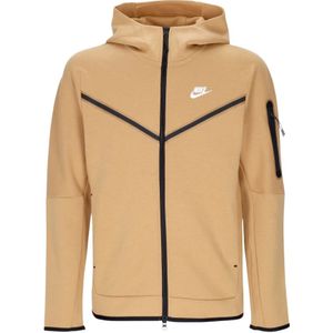 Nike, Jassen, Heren, Beige, XL, Katoen, Tech Fleece Zip Hoodie Elemental Gold