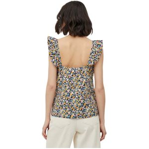 Vila, Tops, Dames, Zwart, M, Katoen, Bloemen V-hals tanktop